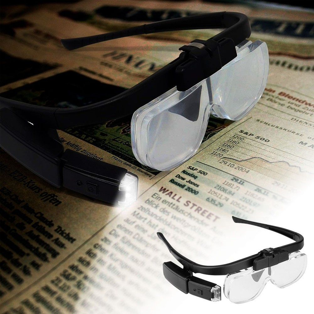 Rechargeable LED Light Magnifying Glass Adjusting Magnifier Loop With Lens