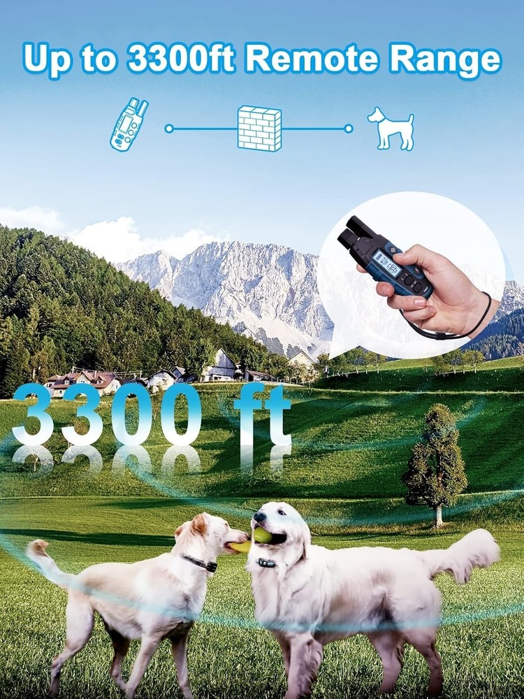 Safety Focused Training Collar for Dogs: Long Range & Custom Modes for All Sizes