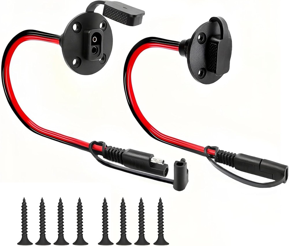 2-Pack 12AWG SAE Quick Connector 1FT Solar Battery Cable