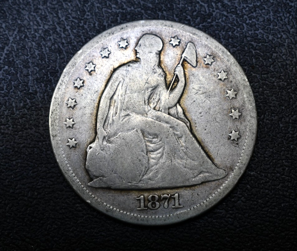 1871 Liberty Seated Silver US Dollar