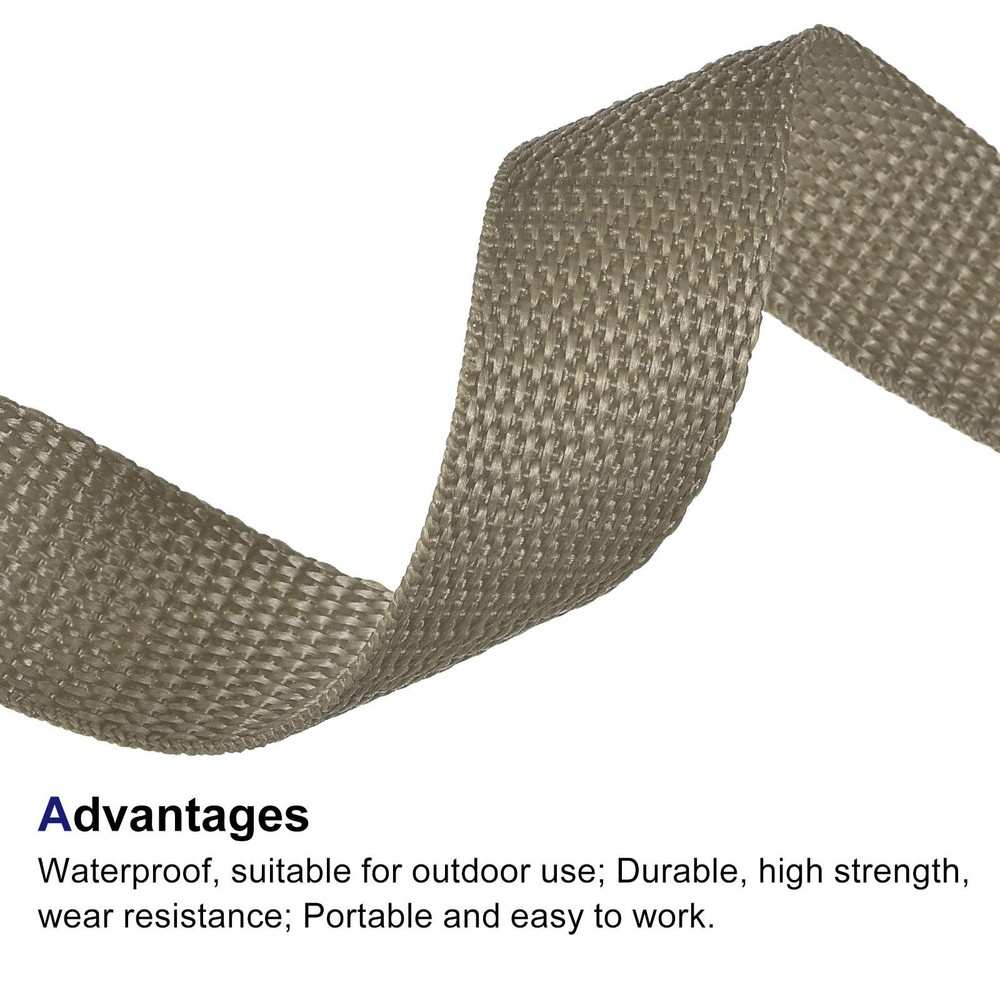 Lightweight Polypropylene Webbing Strap 1" 10 Yards Dark Khaki Strapping