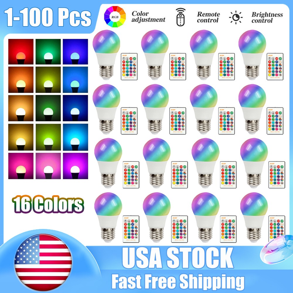 16 Color Changing Magic Light E27 RGB LED Lamp Bulb with Wireless Remote Control