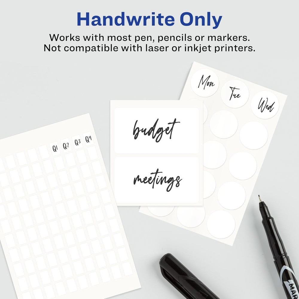 Multi-Use Removable Labels, "X3",White,Non-Printable,72 Blank Labels Total(6728)