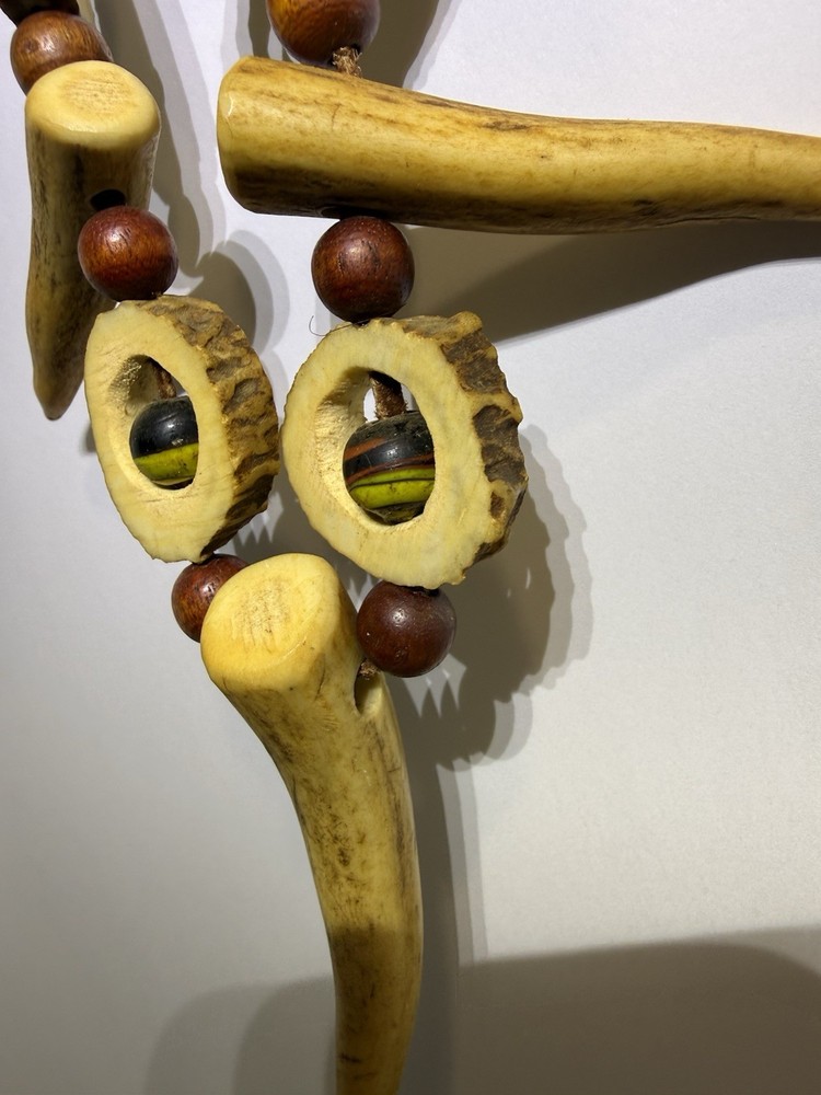 Handmade antler/ bead necklace