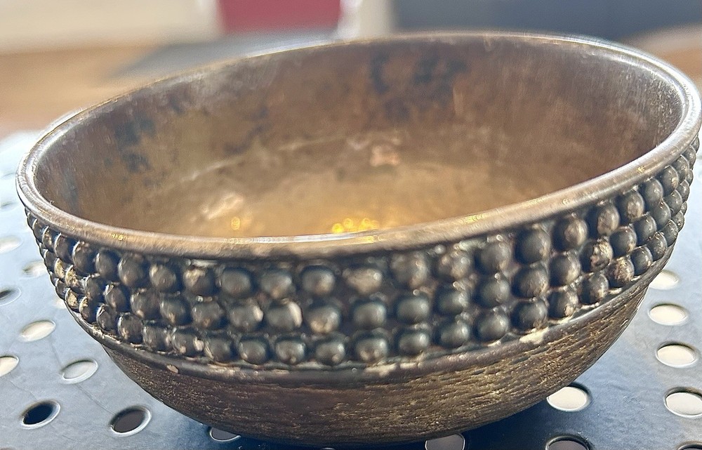 German Hammered Silvered Copper Bowl Circa 1900