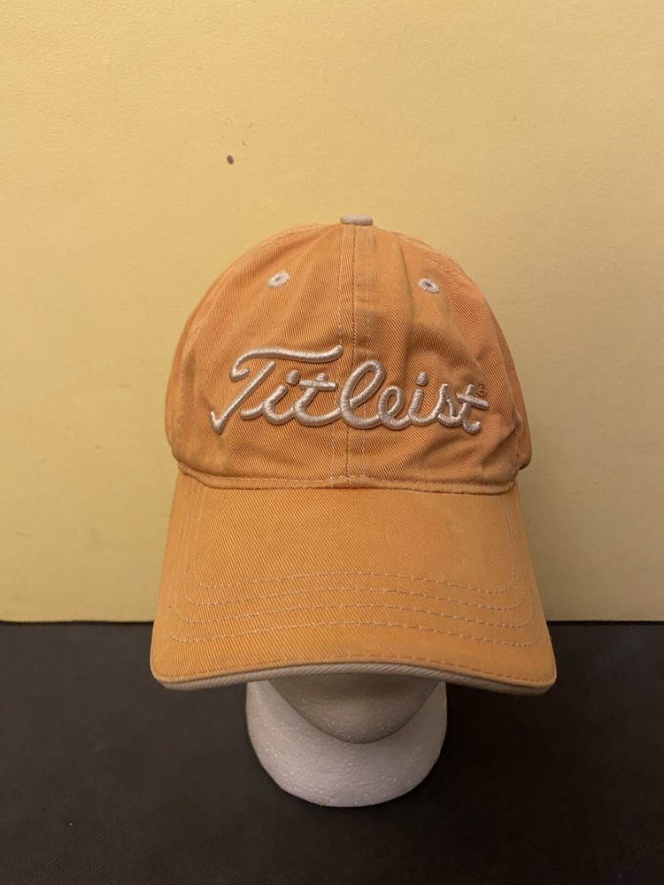 Titleist Orange Mens Strapback Golf Hat - Adjustable Embroidered