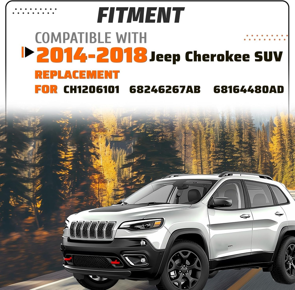 Grille Shutter Assembly Compatible with 2014-2018 Jeep Cherokee SUV Replacement