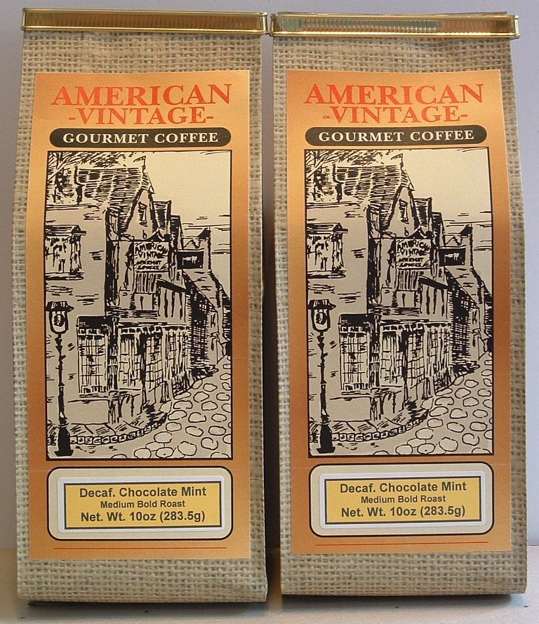 Decaffeinated Chocolate Mint 2/10oz ground Medium Bold Roast