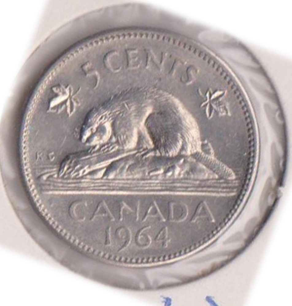 (H205-64) 1964 Canada 5c coin (BN)
