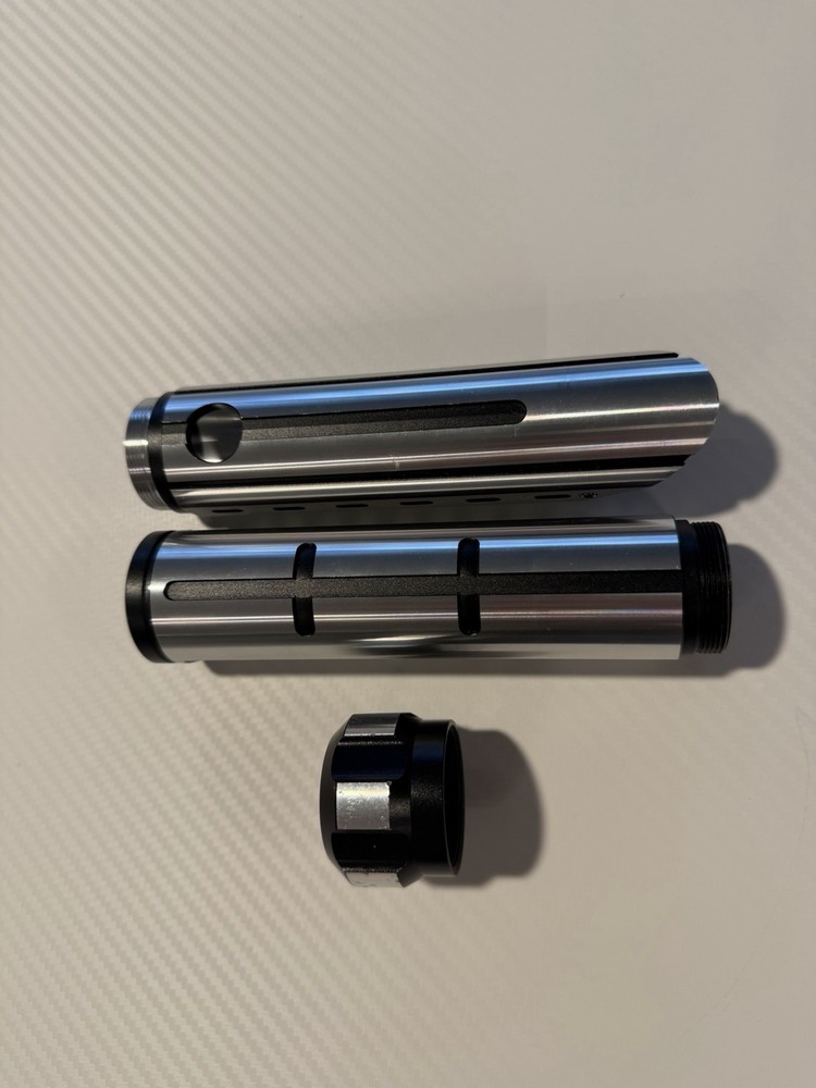 Lightsaber Hilt: Single Button, Silver And Black, Empty Hilt