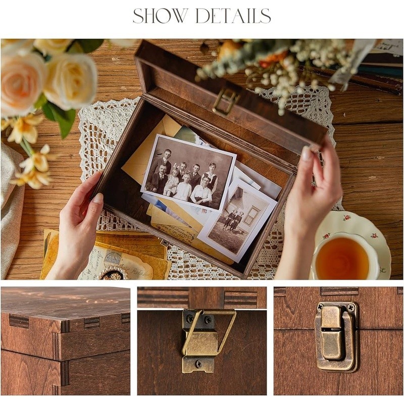 Personalized Engraved Memory Box Keepsake Storage Jewelry & Photos Gift New