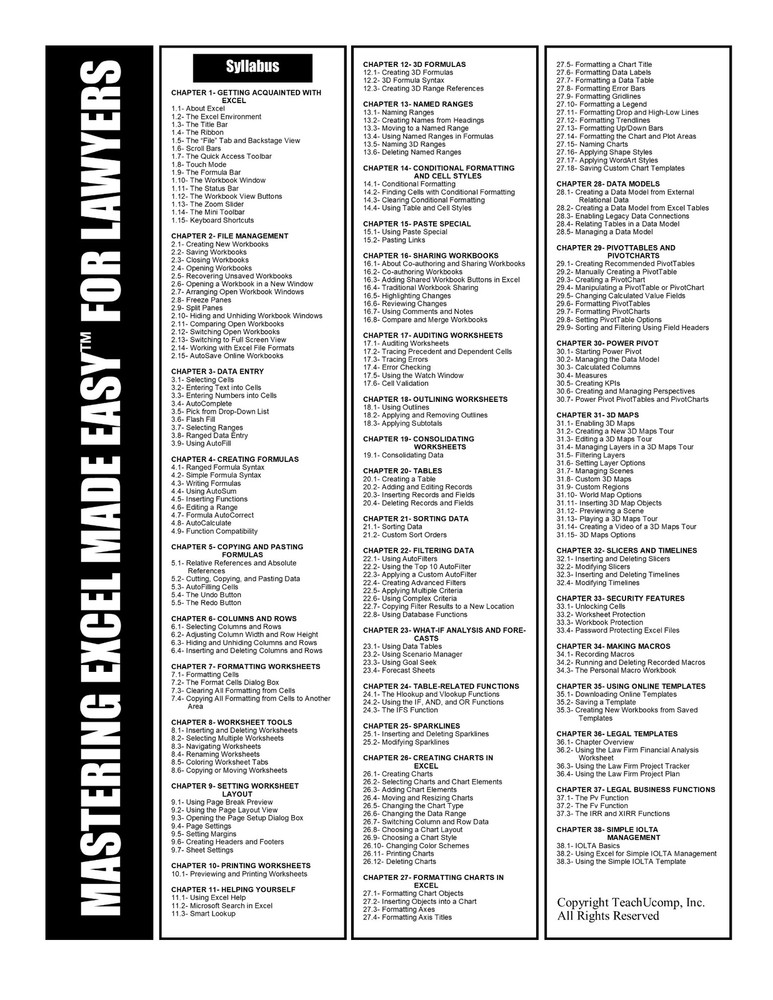 Learn EXCEL for Microsoft 365 FOR LAWYERS Training Tutorial DVD-ROM Course