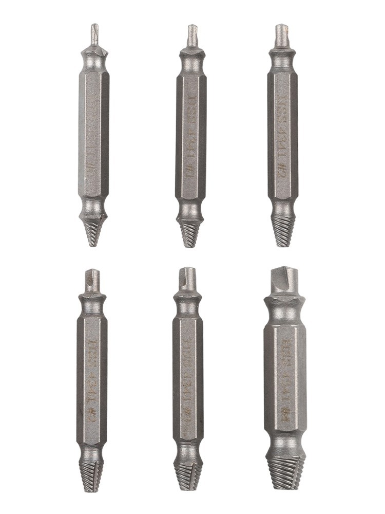 Damaged Screw Extractor Speed Out Drill Bits 6 PCS Tools Set Broken Bolt Remover