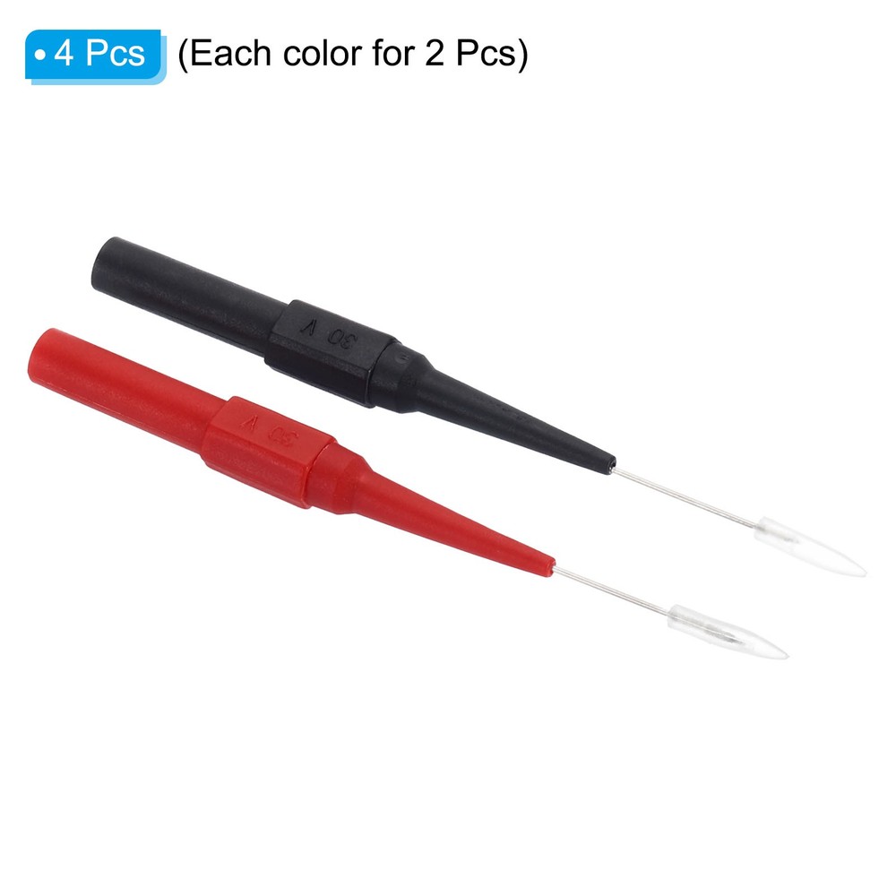4Pcs 0.7mm Test Probe Copper Multimeter Test Extention Sharp Probe Pin Red Black