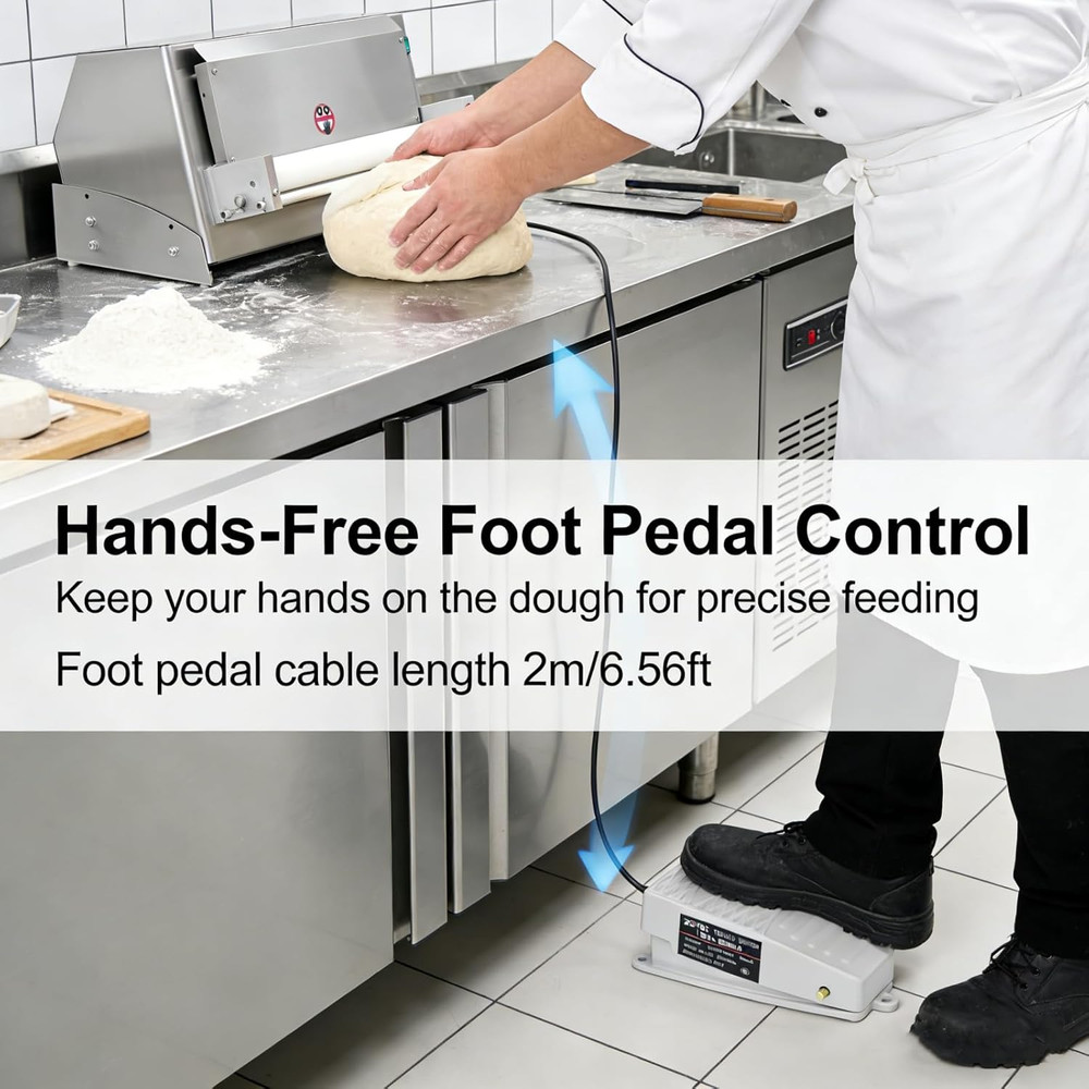 Electric Dough Sheeter Machine Pasta Maker Machine for Icing Pizza Dough Roller