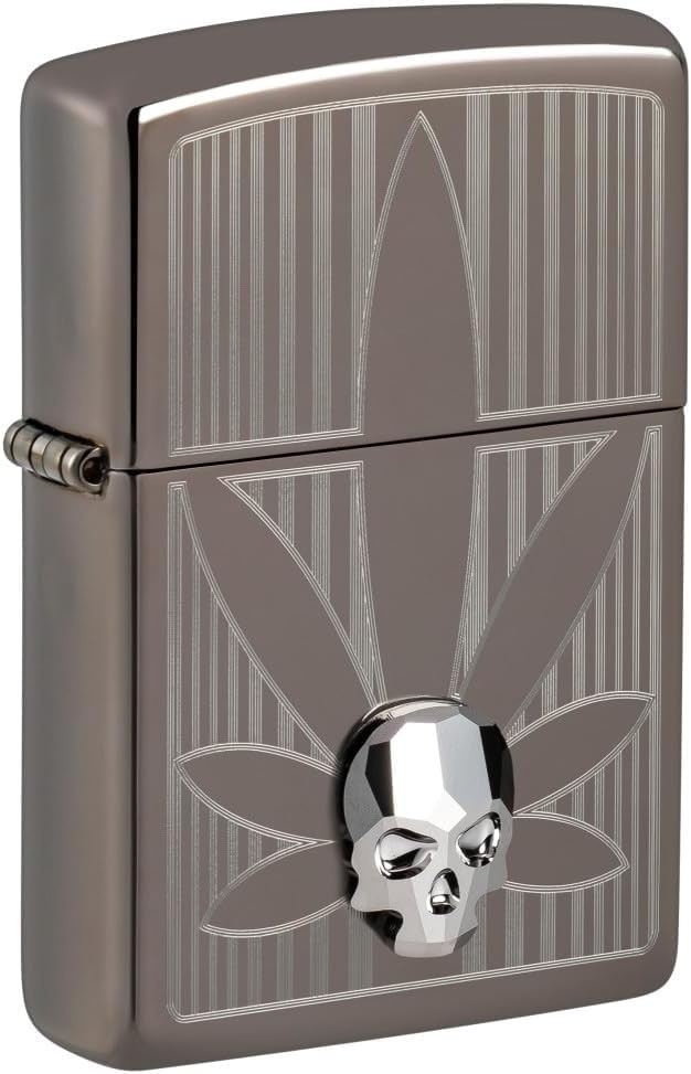 Zippo Lighter - Message Engraved on Backside Leaf Smoke Windproof 48773