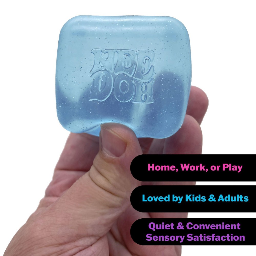 Needoh Nice Cube Sensory Squeeze Toy with Super Solid Squish 2.25" Cube Blue