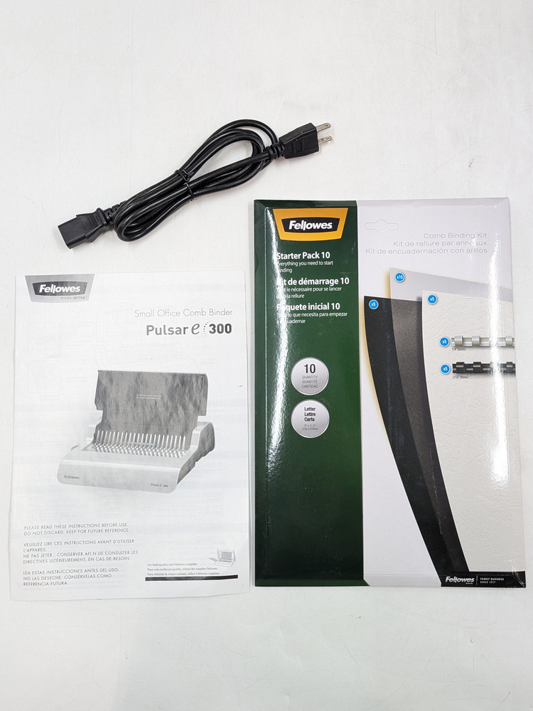 Pulsar E 300 Electric Comb Binder Machine W/ Starter Pack (5216701) White