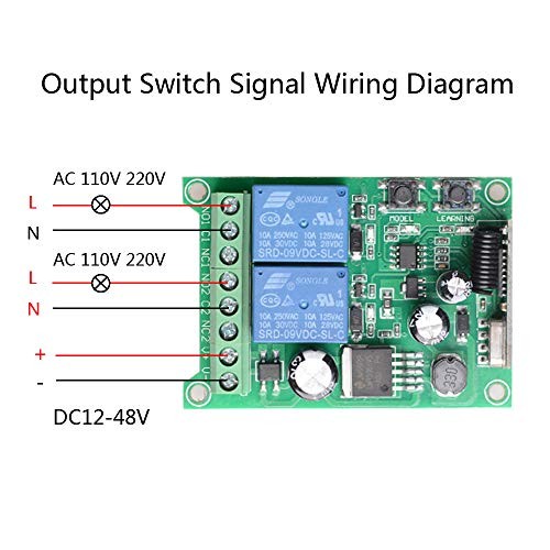 Wireless Remote Switch DC 12V 24V 36V 48V New 2 Channel Multi-Function Remote
