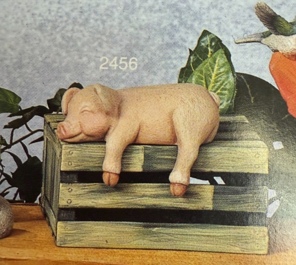 VINTAGE SCIOTO CERAMIC MOLD #2456 SMALL PIG SHELF SLEEPER