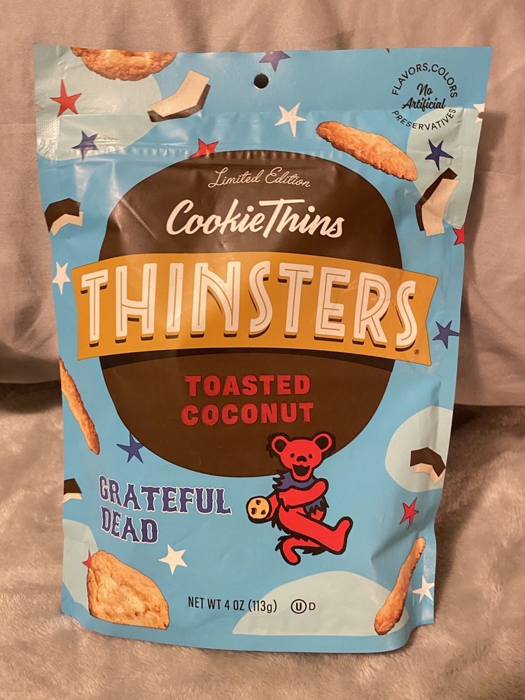NIP Grateful Dead Coconut Cookie THINSTERS Dancing Bear Advertisement Display