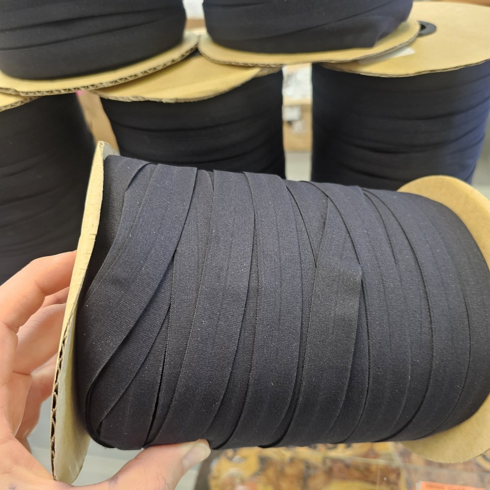 Black 3/4" (20mm) Fold Over Elastic 175 Yards (B002)