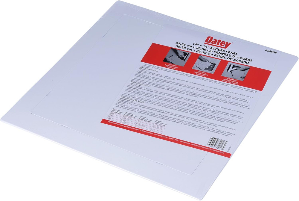 Oatey 34056 14-In. Flush-Or Surface-Mounted Wall Access Panel, White, 14"X 14"