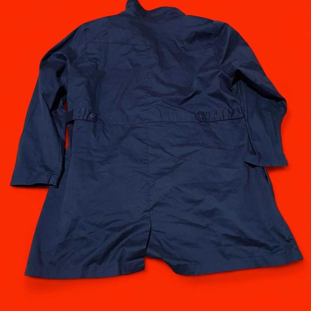 Butter-Soft Navy Blue Lab Coat Button Front Work Jacket Mens Large