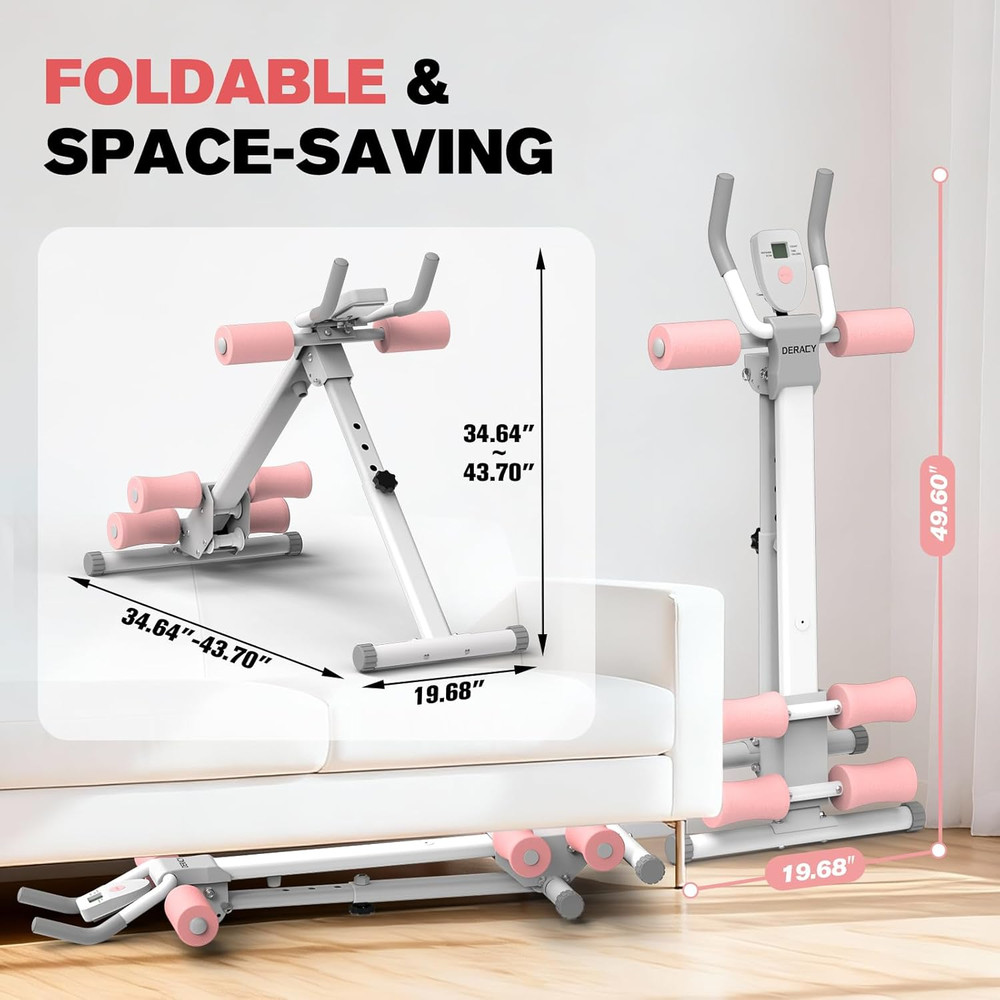 Ab Workout Machine Adjustable Ab Trainer Abdominal Trainer for Home Gym Foldable