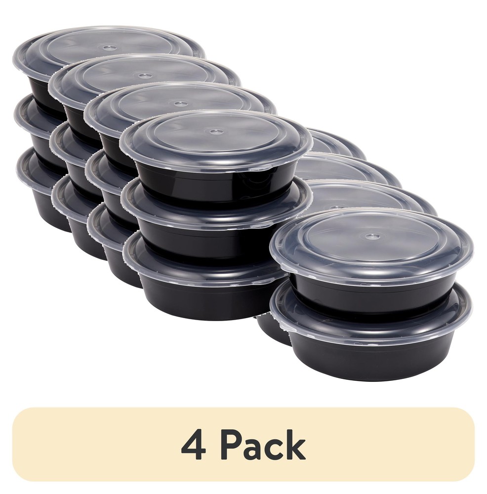 1L Round Meal Prep Food Storage Container, 5 Pack