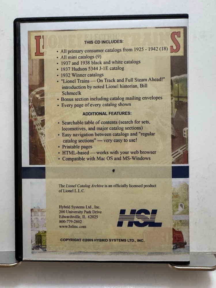 Lionel Catalog Archive 1925-1942, CD-Rom, 2009