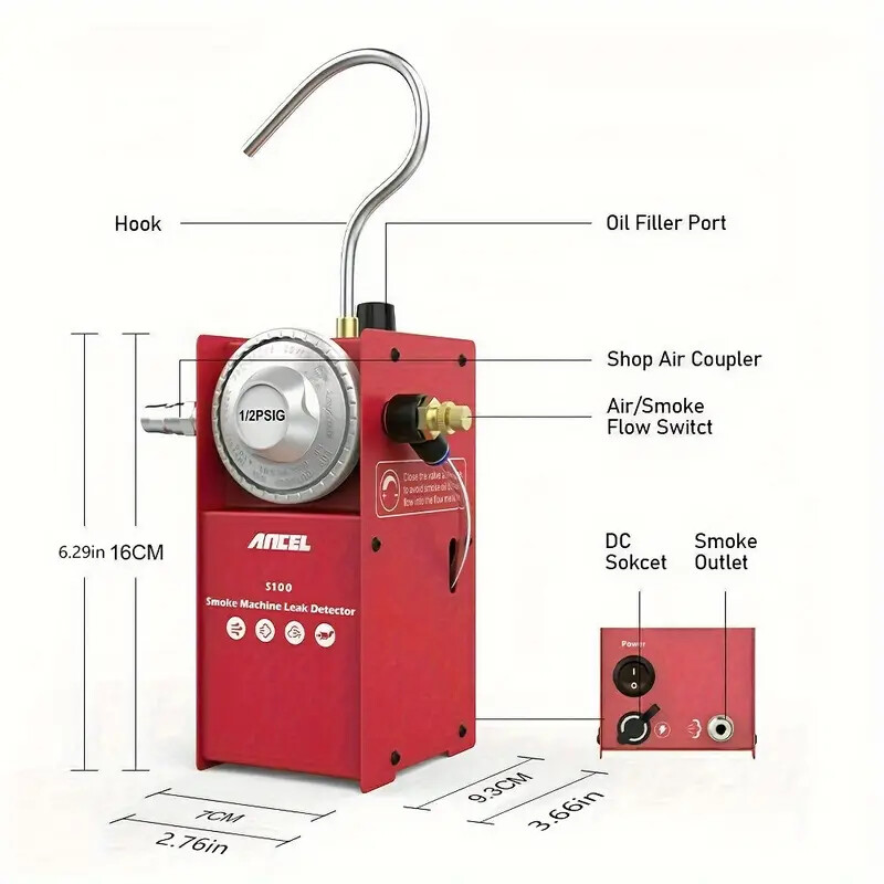 Ancel S100 Car Smoke Leak Detector EVAP System Testing Machine Vacuum Diagnostic