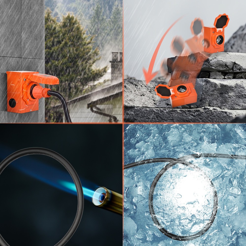 20FT 50Amp RV Power Generator Inlet Box NEMA L14-50P 125/250V Weatherproof