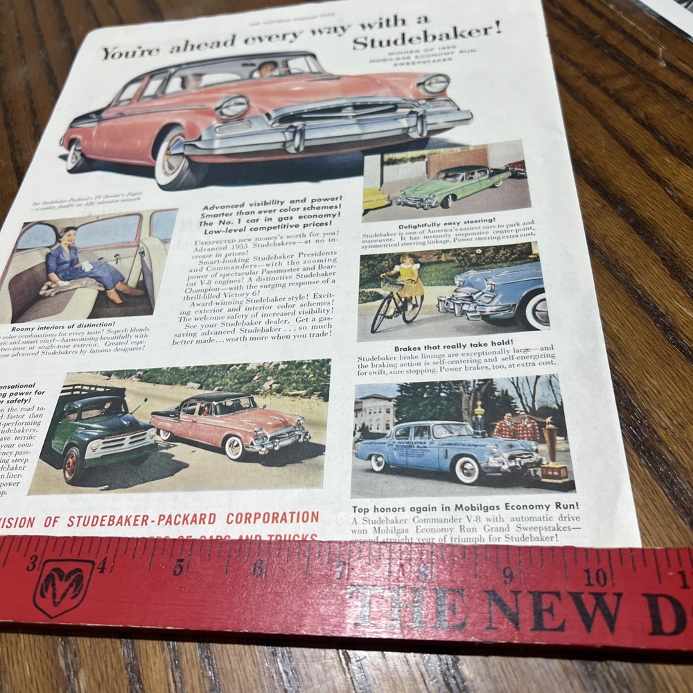 1950s Studebaker Print Ad “ You’re Ahead Every Way With A Studebaker”