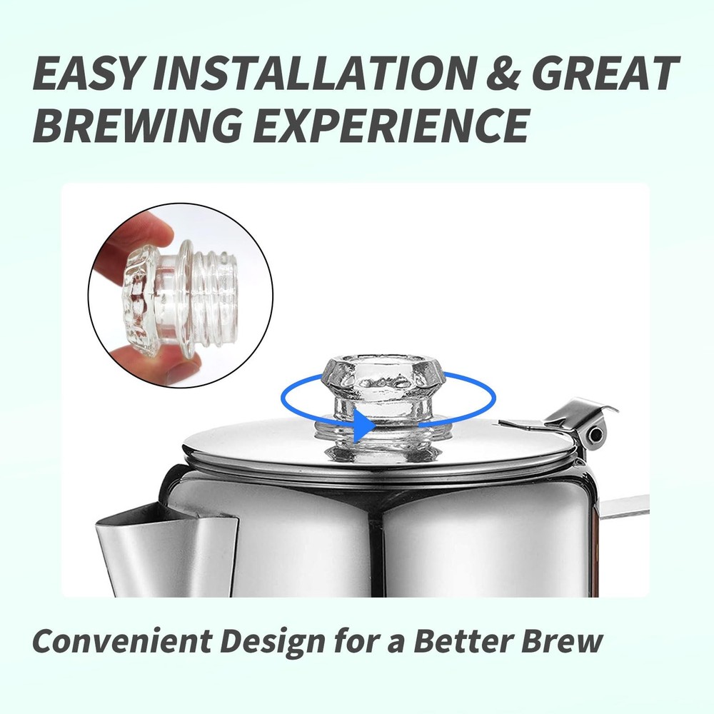 2 Pack Coffee Percolator Glass Top Replacement Transparent
