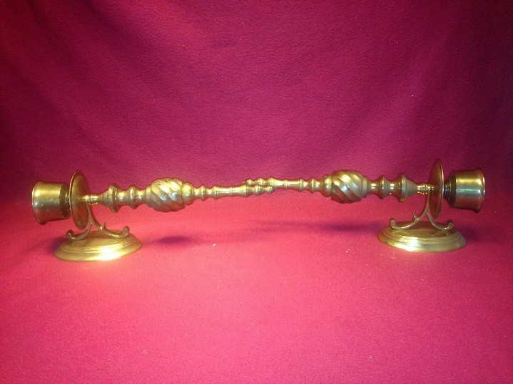 Vintage Pair Solid Brass Wall Candlestick Holders