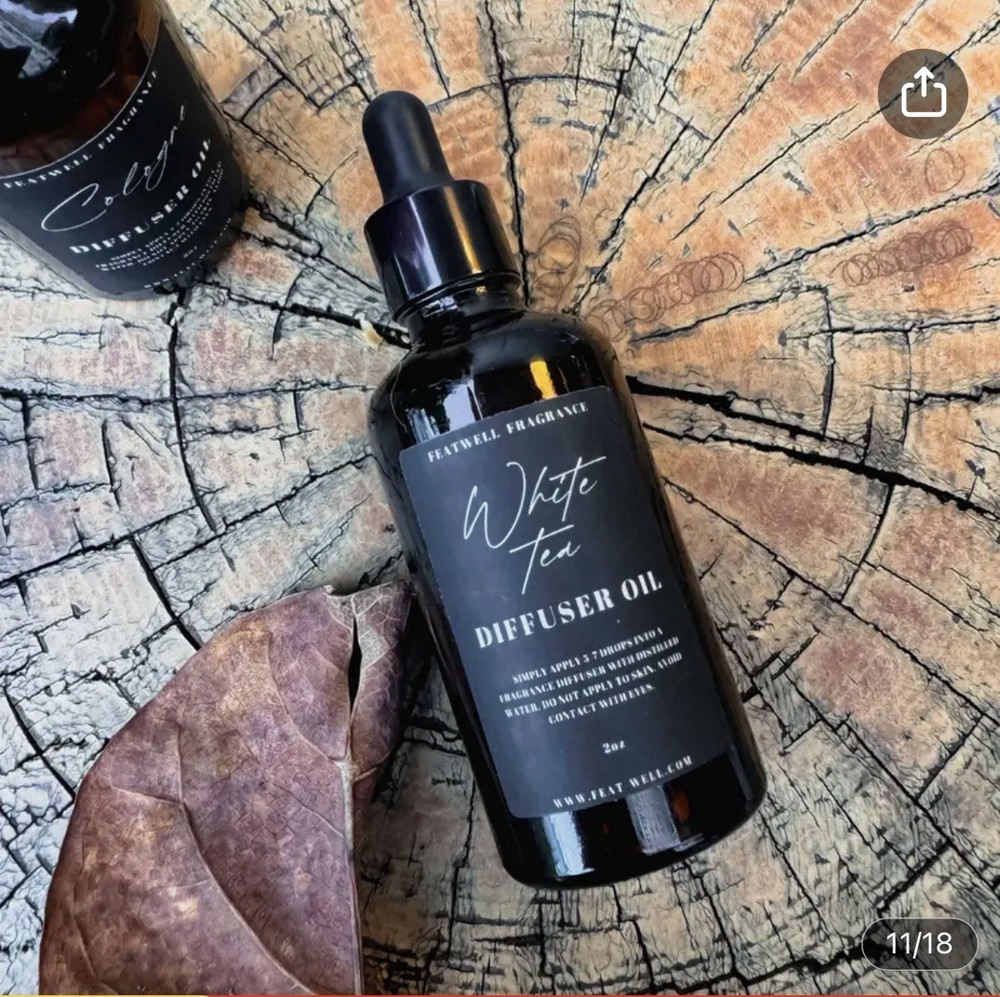 (2 bottles) White tea & Black ice Scent Essential Oil for Diffusers 2oz