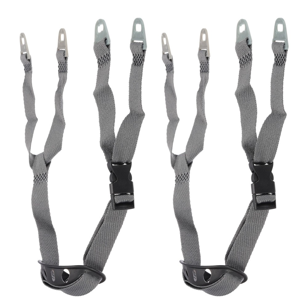 27.5 Inch Hat Chin Strap Helmet Strap Rectangular Hole Y Type Grey 2 Pcs