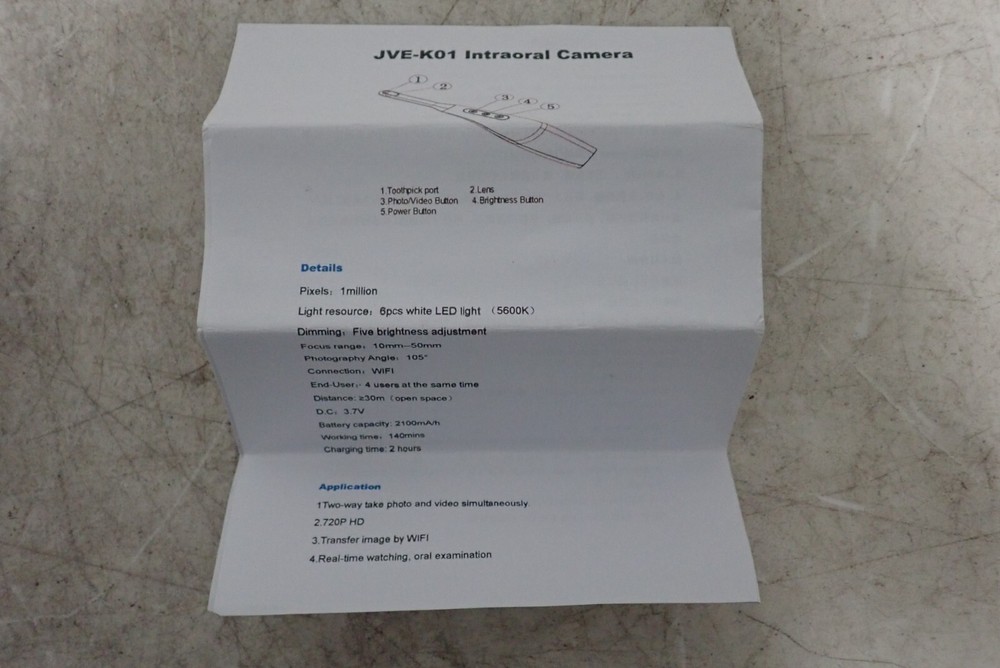 Portable JVE-K01 Intraoral Camera