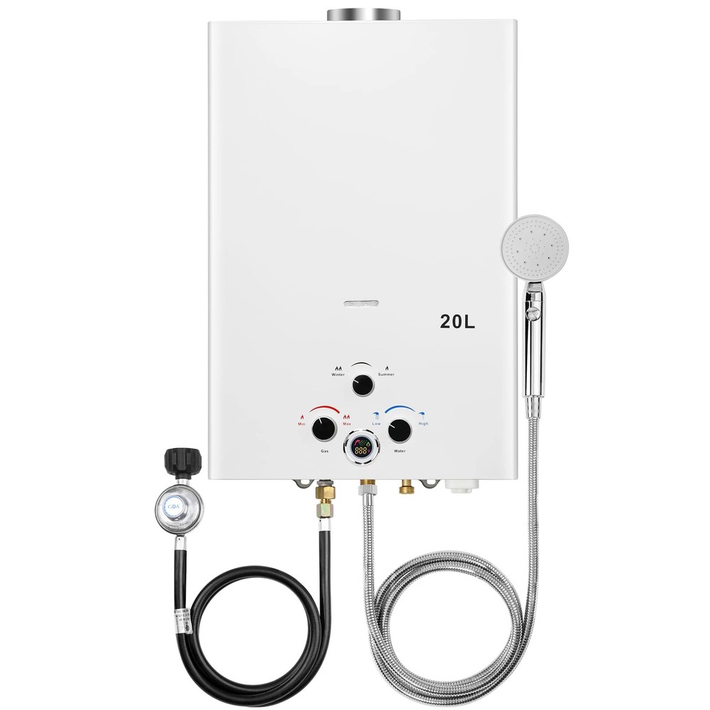 Tankless Water Heater Propane 5.26GPM 20L Outdoor Portable Gas Hot Water Heat...