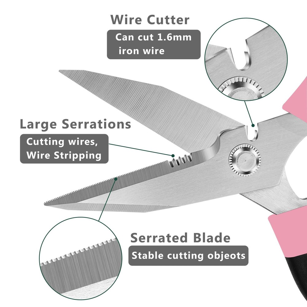 Heavy Duty Scissors Multipurpose - Sharp Utility Scissors All Purpose, Easy C...