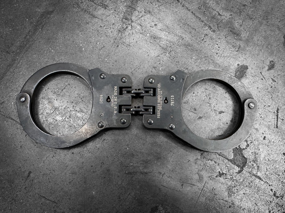 Peerless Handcuff Model 802C Hinged Black Oxide Finish