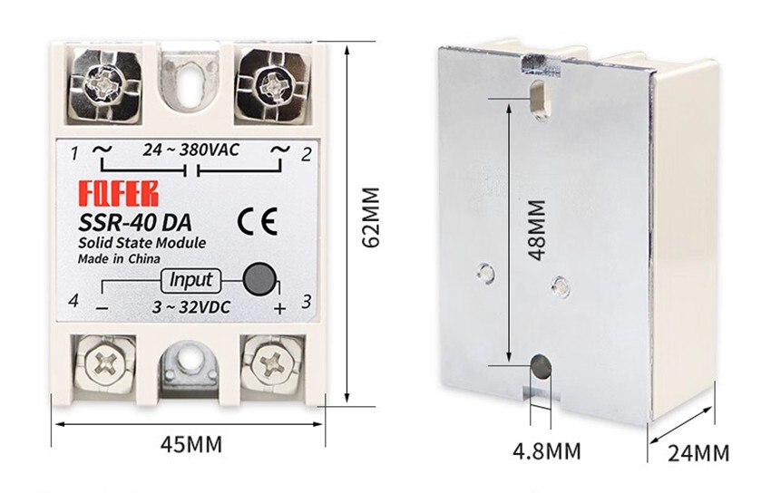 FQFER Solid State Relay SSR-40AA 40A 380V AC Control AC