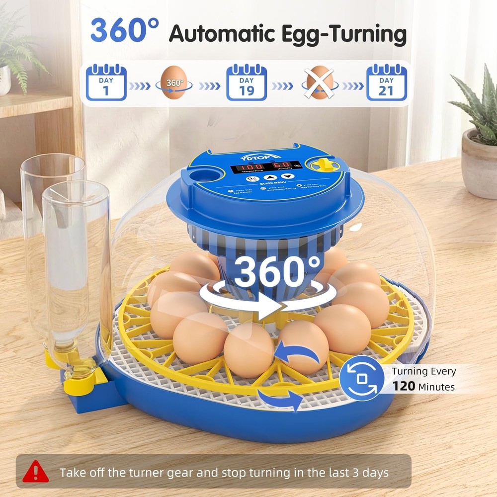 Chicken Egg Incubators for Hatching Eggs, 12 Egg Incubator with Automatic Egg...