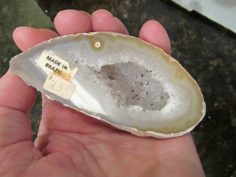 Agate Geode from Brazil Mini Sparkling Cavern NWT