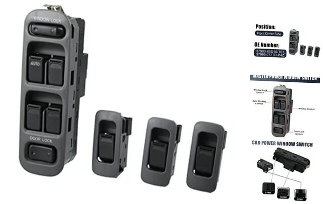 4PCS Replacement Driver Master Power Window Switch Set for 99-06 Chevy Tracker