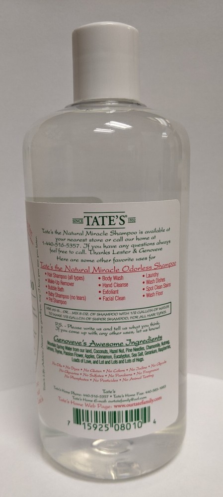 Tate's The Natural Miracle "Odorless Shampoo"