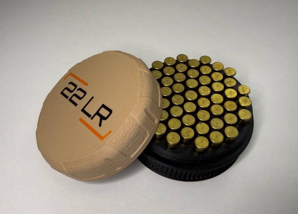 3-D Printed 22 LR Ammo Box Storage Case Container 55 Round
