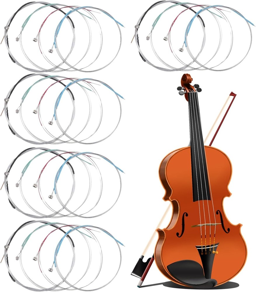20 Pcs Violin Strings Full Set Violin Strings Universal String for 4/4 3/4 Size