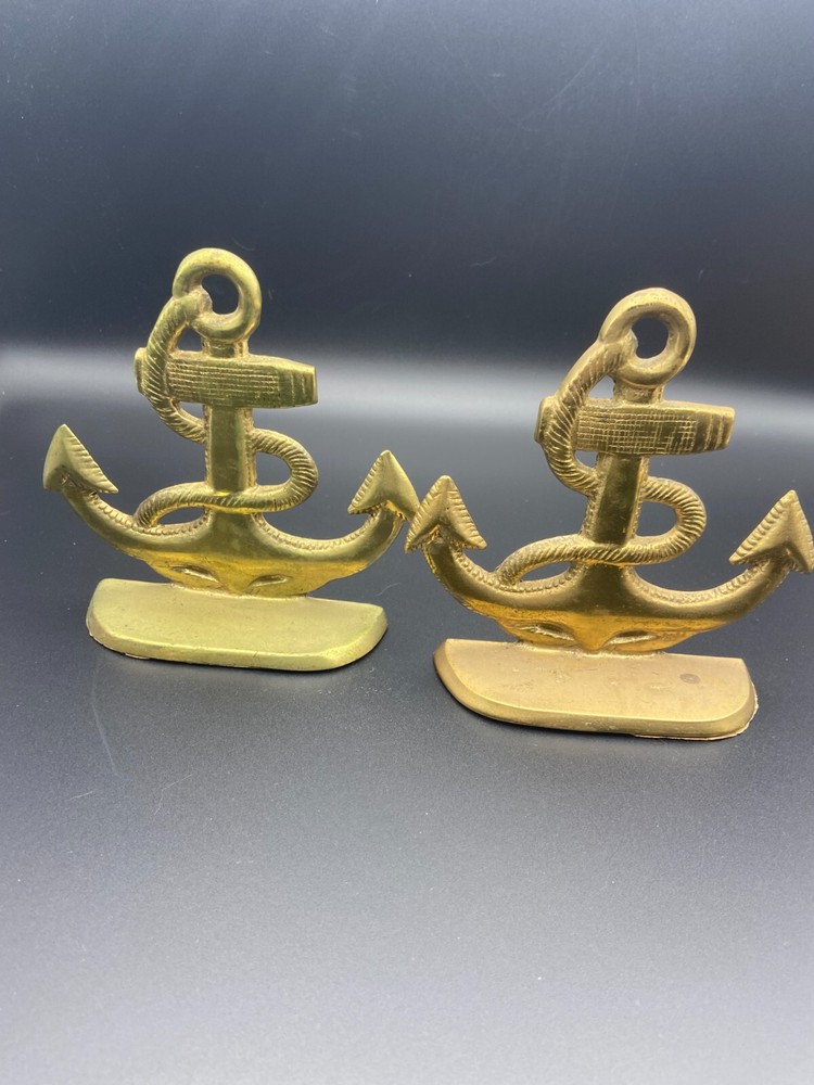Brass Anchor Book Ends "Read"